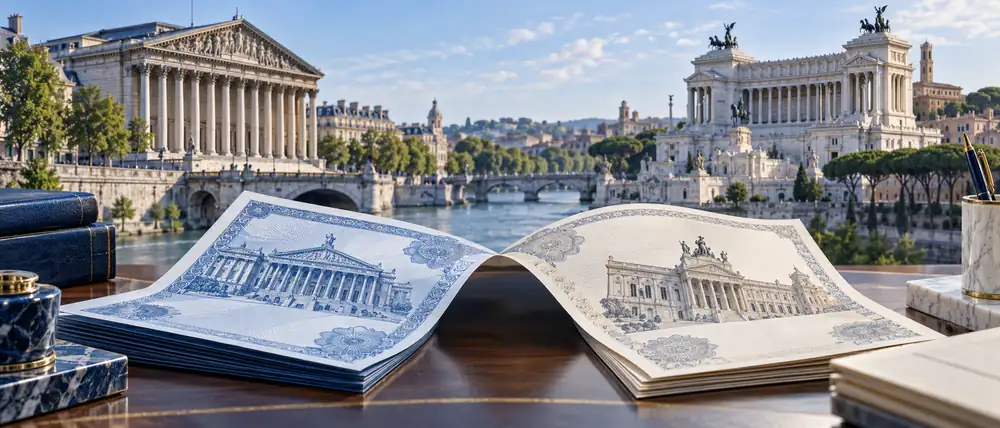 Documenti e palazzi istituzionali europei.