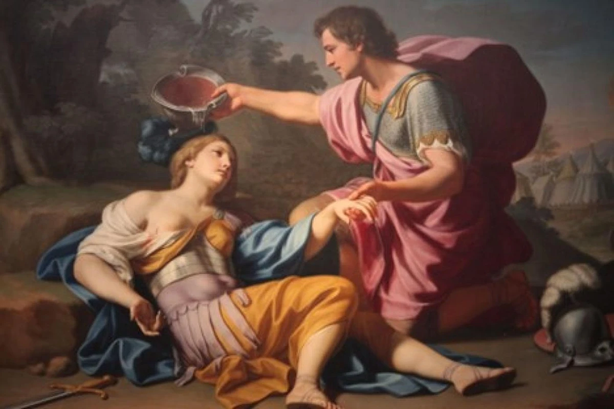 Tancredi battezza Clorinda, episodio della Gerusalemme liberata