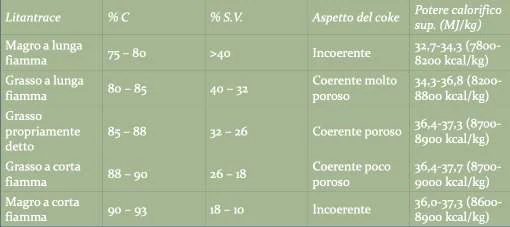 Esempio. Un carbone 100 significa un carbone con poche sostanze volatili e un ottimo potere calorifico, ma con un basso potere